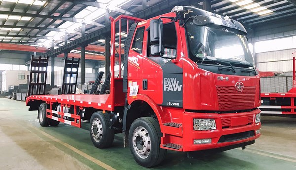 国六解放J6前四后四平板运输车