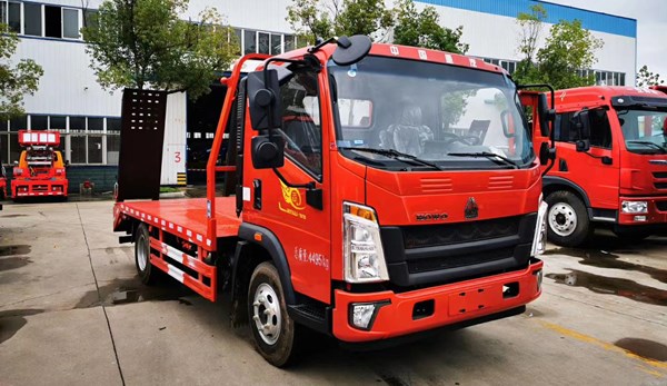 国六重汽豪沃蓝牌平板运输车