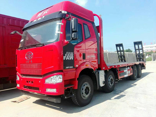 国六新款JK6解放前四后八平板运输车