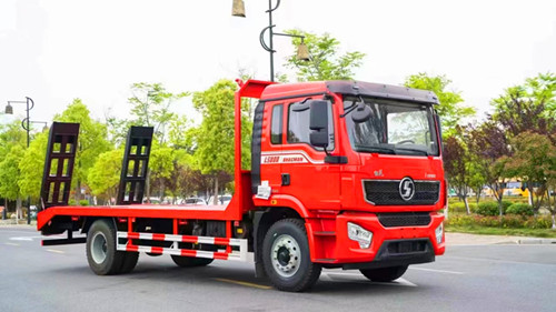陕汽德龙L5000单桥平板运输车（12吨拖车）